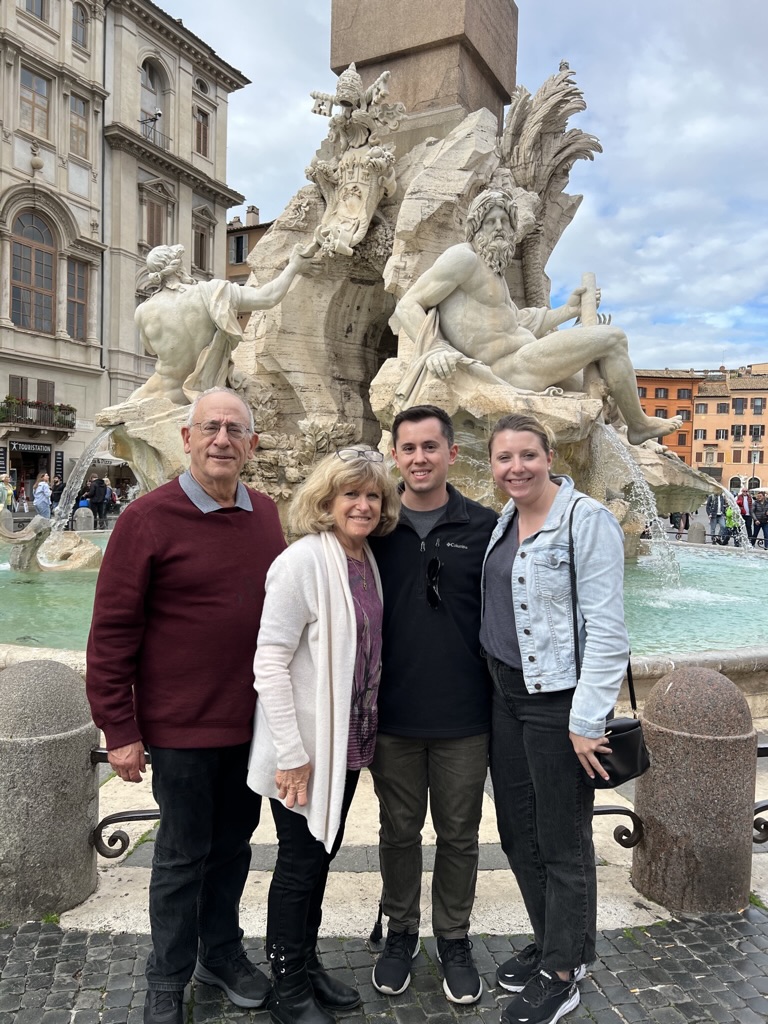 With our nephew and his girlfriend in Rome

